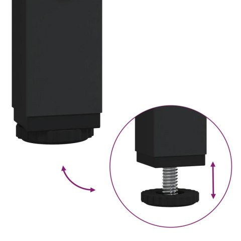 Stolik konsolowy z półkami, czarny, 75x30x80 cm