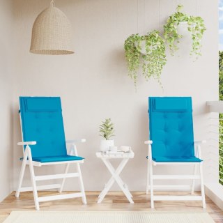 Poduszki na krzesła z wysokim oparciem, 2 szt., jasnoniebieskie