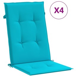 Poduszki na krzesła z wysokim oparciem, 4 szt., turkusowe