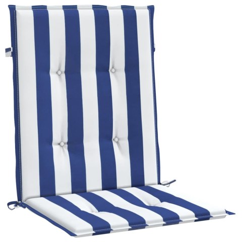 Poduszki na krzesła z niskim oparciem, 6 szt., niebiesko-białe