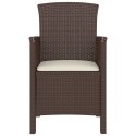 Krzesło ogrodowe z poduszką, rattan PP, brązowy