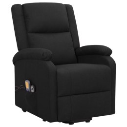 Podnoszony fotel masujący, czarna, tkanina