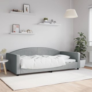 Sofa z funkcją spania, jasnoszara, 100x200 cm, obita tkaniną