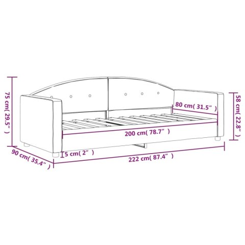 Sofa z funkcją spania, niebieska, 80x200 cm, obita aksamitem