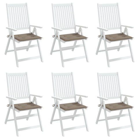 Poduszki na krzesła ogrodowe, 6 szt., taupe, 50x50x3 cm