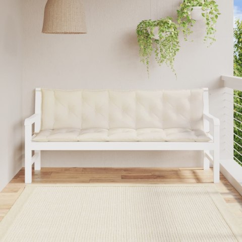 Poduszki na ławkę ogrodową, 2 szt., kremowa, tkanina Oxford