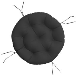 Okrągła poduszka, czarna, Ø 60 x11 cm, tkanina Oxford