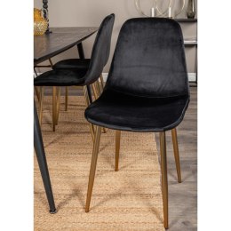 Venture Home Krzesła Polar, 2 szt., aksamitne, czarno-mosiężne