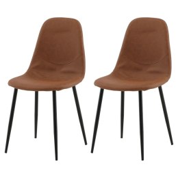 Venture Home Krzesła Polar, 2 szt., imitacja skóry, brązowo-czarne