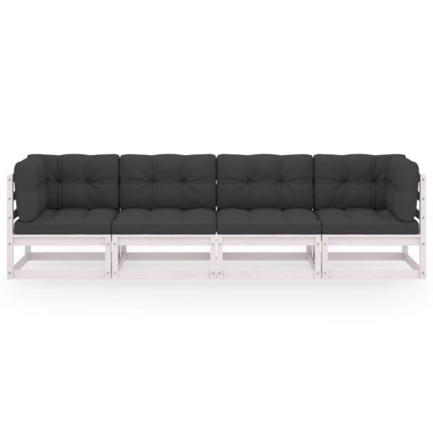 4-osobowa sofa ogrodowa z poduszkami, lite drewno sosnowe