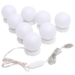 Lampki na lustro, 8 ciepłych i zimnych białych żarówek LED