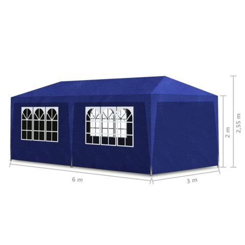 Namiot imprezowy, 3 x 6 m, niebieski