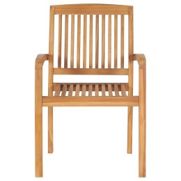 Ogrodowe krzesła sztaplowane, 2 szt., lite drewno tekowe