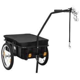 Przyczepa rowerowa/wózek ręczny, 155x60x83 cm, stalowa, czarna