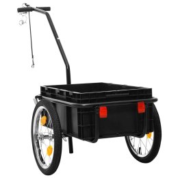 Przyczepa rowerowa/wózek ręczny, 155x60x83 cm, stalowa, czarna