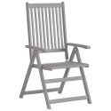 Rozkładane krzesła ogrodowe, 2 szt, szare, lite drewno akacjowe