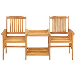 Krzesła ogrodowe ze stolikiem, 159x61x92 cm, lita akacja