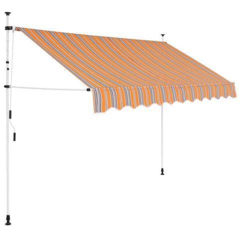 Markiza zwijana ręcznie, 300 cm, żółto-niebieskie pasy