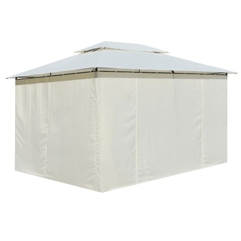 Namiot ogrodowy z zasłonami, 4 x 3 m, biały