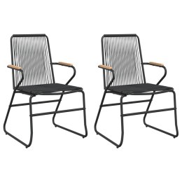 Krzesła ogrodowe, 2 szt., czarne, 58x59x85,5 cm, rattan PVC