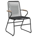 Krzesła ogrodowe, 2 szt., czarne, 58x59x85,5 cm, rattan PVC