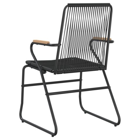 Krzesła ogrodowe, 2 szt., czarne, 58x59x85,5 cm, rattan PVC