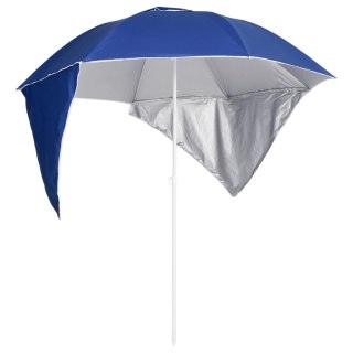 Parasol plażowy ze ściankami bocznymi, niebieski, 215 cm