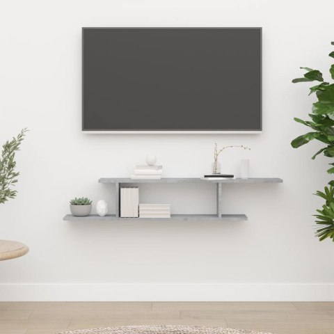 Wisząca szafka pod TV, szarość betonu, 125x18x23 cm, płyta