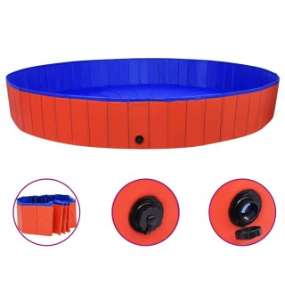 Składany basen dla psa, czerwony, 300x40 cm, PVC