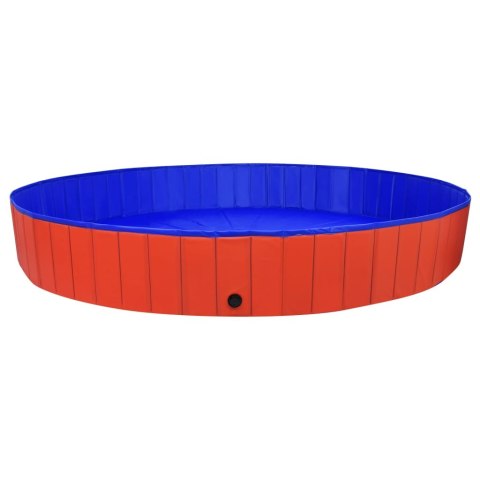 Składany basen dla psa, czerwony, 300x40 cm, PVC
