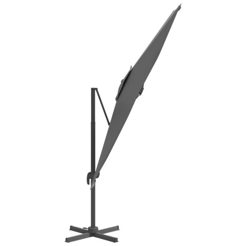 Wiszący parasol z LED, antracytowy, 400x300 cm