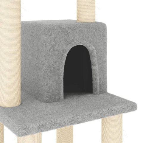 Drapak dla kota ze słupkami sizalowymi, jasnoszary, 105 cm