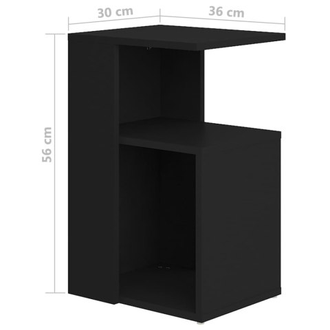 Stolik boczny, czarny, 36x30x56 cm, materiał drewnopochodny