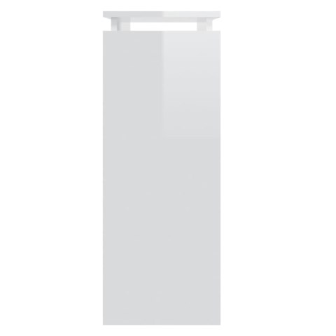 Stolik konsolowy, biały, wysoki połysk, 80x30x80 cm, płyta