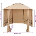Namiot ogrodowy z zasłonami, sześciokątny, 360x265 cm