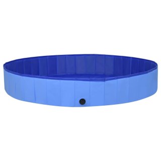 Składany basen dla psa, niebieski, 300x40 cm, PVC