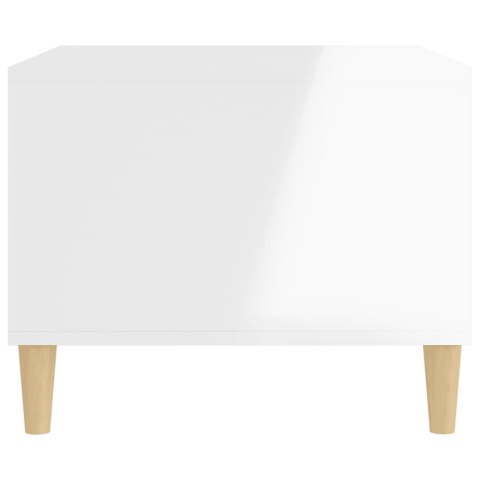 Stolik kawowy, biały o wysokim połysku, 60x50x40 cm