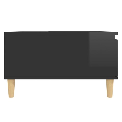 Stolik kawowy, czarny, wysoki połysk, 90x60x35 cm, płyta