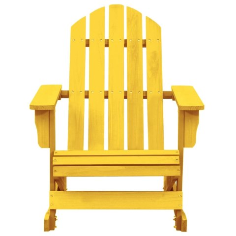Ogrodowy fotel bujany Adirondack, lite drewno jodłowe, żółte