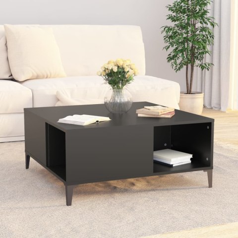 Stolik kawowy, czarny, 80x80x36,5 cm, materiał drewnopochodny