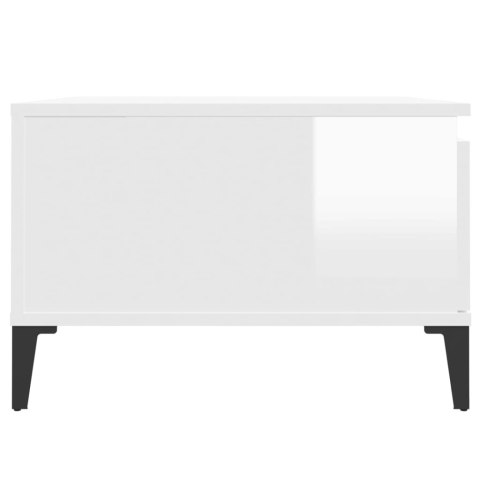 Stolik kawowy, biały o wysokim połysku, 55x55x36,5 cm