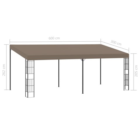 Altana przyścienna, 6 x 3 m, taupe, tkanina