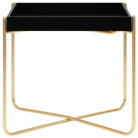 Stolik boczny, kolor czarny i złoty, 38x38x38,5 cm, MDF
