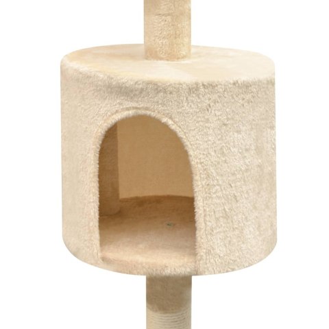 Drapak dla kota z sizalowymi słupkami, 125 cm, kolor beżowy