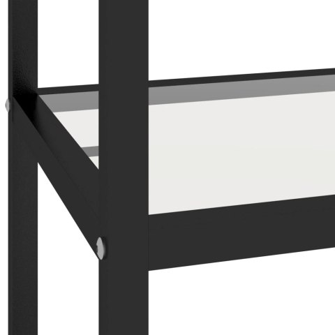 Półka, biały marmur/przezroczysta 100x36x168 cm szkło hartowane