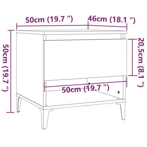 Stolik boczny, biały z połyskiem, 50x46x50 cm