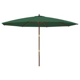 Parasol ogrodowy na drewnianym słupku, zielony, 400x273 cm