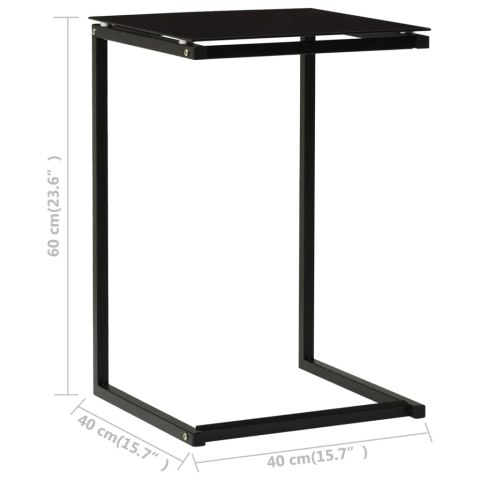 Stolik boczny, czarny, 40x40x60 cm, szkło hartowane
