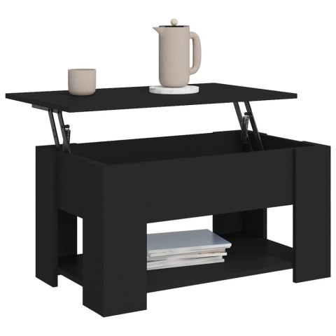 Stolik kawowy, czarny, 79x49x41 cm, materiał drewnopochodny