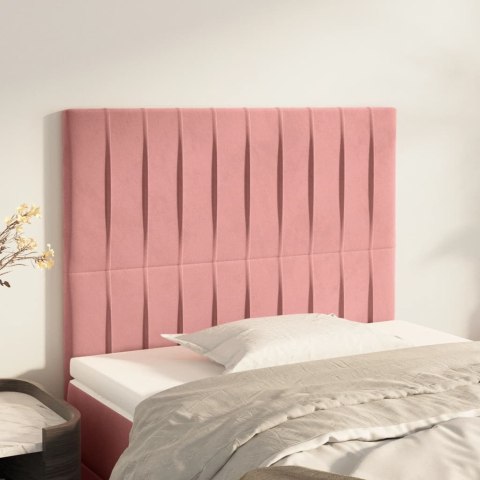 Zagłówki do łóżka, 2 szt., różowy, 100x5x78/88 cm, aksamitny